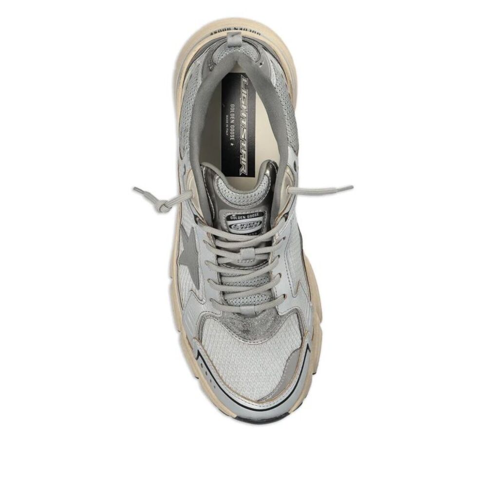 Golden Goose Men Lightstar Laminated Leather And Mesh Sneakers - Picture 5 of 5